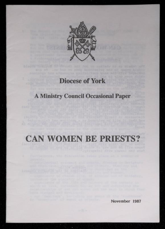 Can Women Be Priests? discussion booklet from the archive of Dame Christian Howard